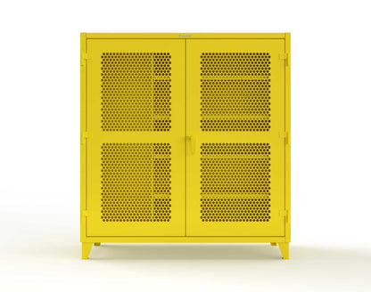 Extreme Duty 12 GA Ventilated (Hex) Janitorial Cabinet with 4 Shelves - 72 In. W x 24 In. D x 78 In. H - 66-H-BC-244-1021