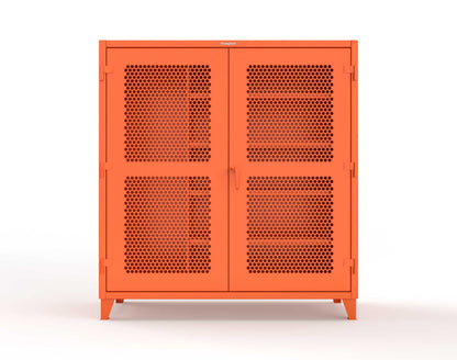 Extreme Duty 12 GA Ventilated (Hex) Janitorial Cabinet with 4 Shelves - 72 In. W x 24 In. D x 78 In. H - 66-H-BC-244-2009