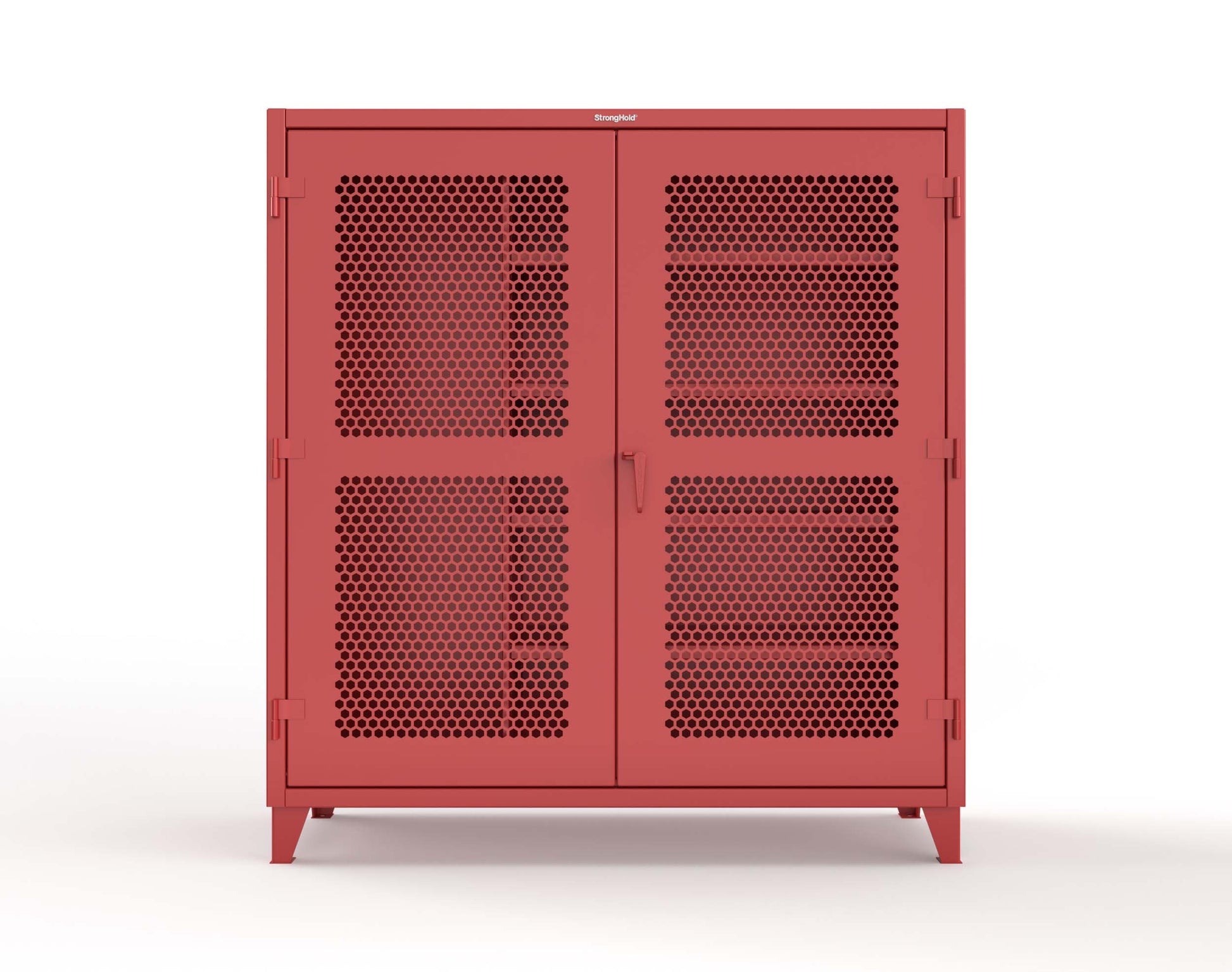 Extreme Duty 12 GA Ventilated (Hex) Janitorial Cabinet with 4 Shelves - 72 In. W x 24 In. D x 78 In. H - 66-H-BC-244-3001