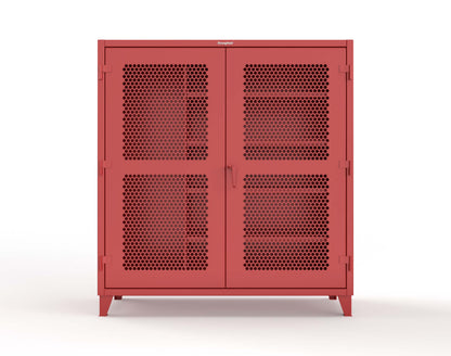 Extreme Duty 12 GA Ventilated (Hex) Janitorial Cabinet with 4 Shelves - 72 In. W x 24 In. D x 78 In. H - 66-H-BC-244-3001