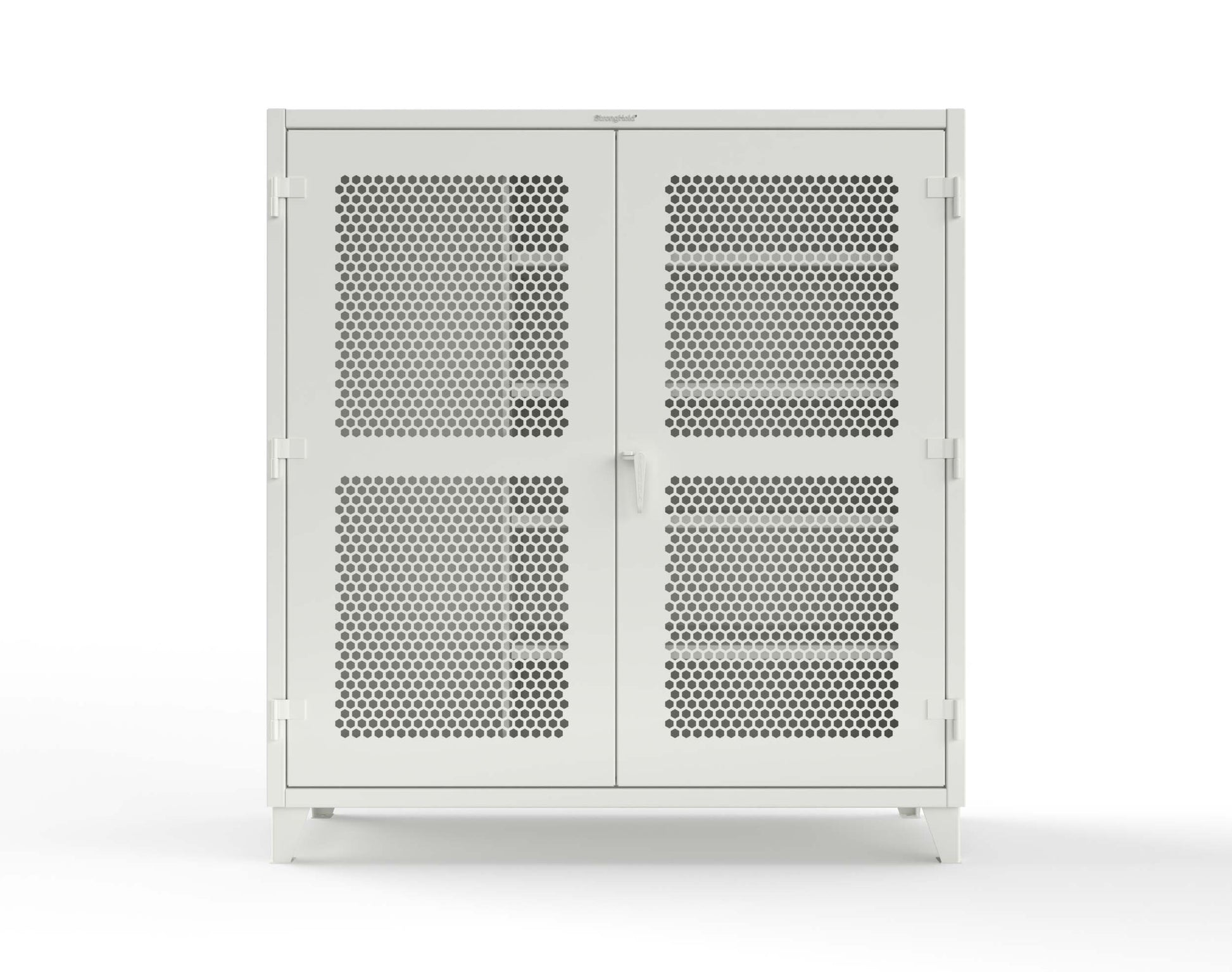 Extreme Duty 12 GA Ventilated (Hex) Janitorial Cabinet with 4 Shelves - 72 In. W x 24 In. D x 78 In. H - 66-H-BC-244-9003