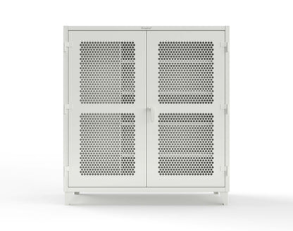 Extreme Duty 12 GA Ventilated (Hex) Janitorial Cabinet with 4 Shelves - 72 In. W x 24 In. D x 78 In. H - 66-H-BC-244-9003