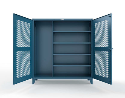 Extreme Duty 12 GA Ventilated (Hex) Janitorial Cabinet with 4 Shelves - 72 In. W x 24 In. D x 78 In. H - 66-H-BC-244-5001