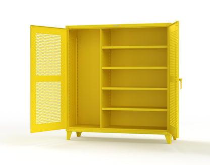 Extreme Duty 12 GA Ventilated (Hex) Janitorial Cabinet with 4 Shelves - 72 In. W x 24 In. D x 78 In. H - 66-H-BC-244-1021