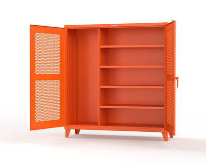 Extreme Duty 12 GA Ventilated (Hex) Janitorial Cabinet with 4 Shelves - 72 In. W x 24 In. D x 78 In. H - 66-H-BC-244-2009