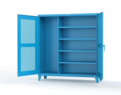Extreme Duty 12 GA Ventilated (Hex) Janitorial Cabinet with 4 Shelves - 72 In. W x 24 In. D x 78 In. H - 66-H-BC-244-5012
