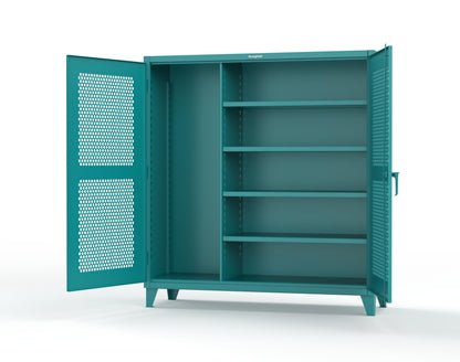Extreme Duty 12 GA Ventilated (Hex) Janitorial Cabinet with 4 Shelves - 72 In. W x 24 In. D x 78 In. H - 66-H-BC-244-5021