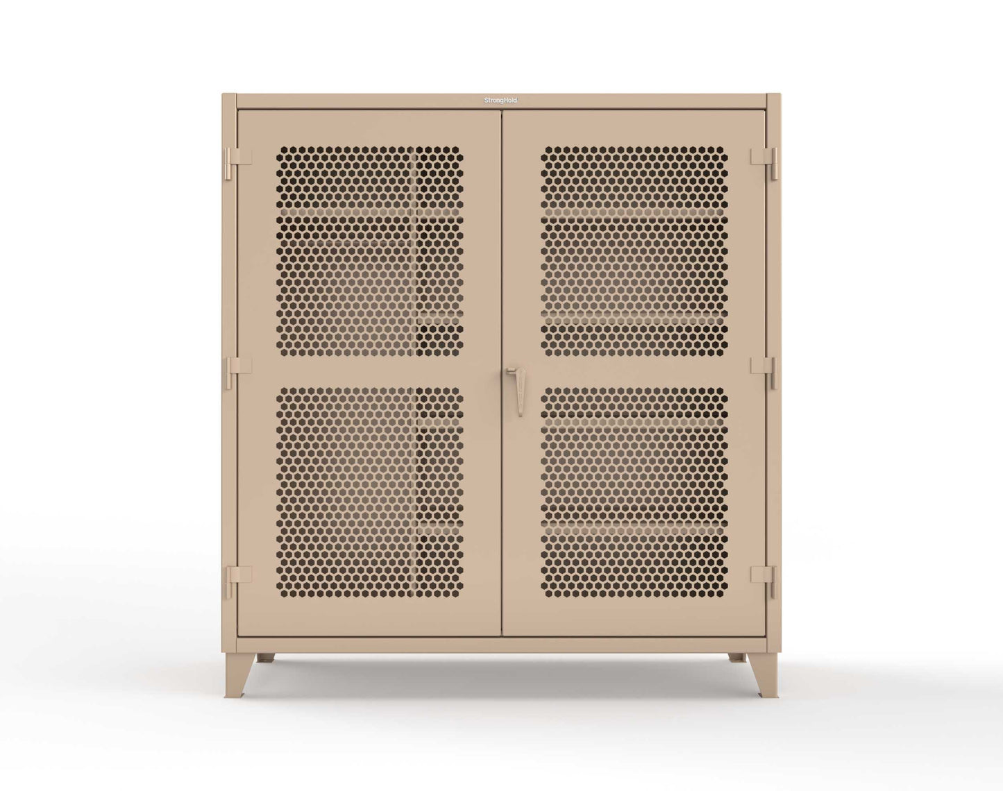 Extreme Duty 12 GA Ventilated (Hex) Uniform Cabinet with 5 Shelves - 72 In. W x 24 In. D x 78 In. H - 66-H-W-245-1019