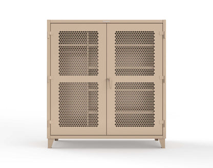 Extreme Duty 12 GA Ventilated (Hex) Uniform Cabinet with 5 Shelves - 72 In. W x 24 In. D x 78 In. H - 66-H-W-245-1019