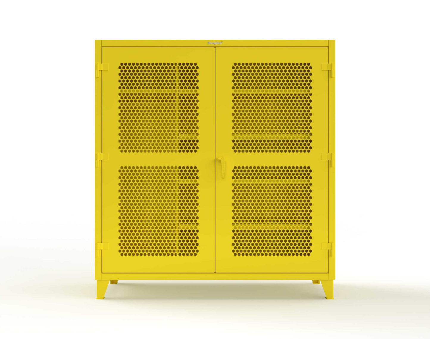 Extreme Duty 12 GA Ventilated (Hex) Uniform Cabinet with 5 Shelves - 72 In. W x 24 In. D x 78 In. H - 66-H-W-245-1021