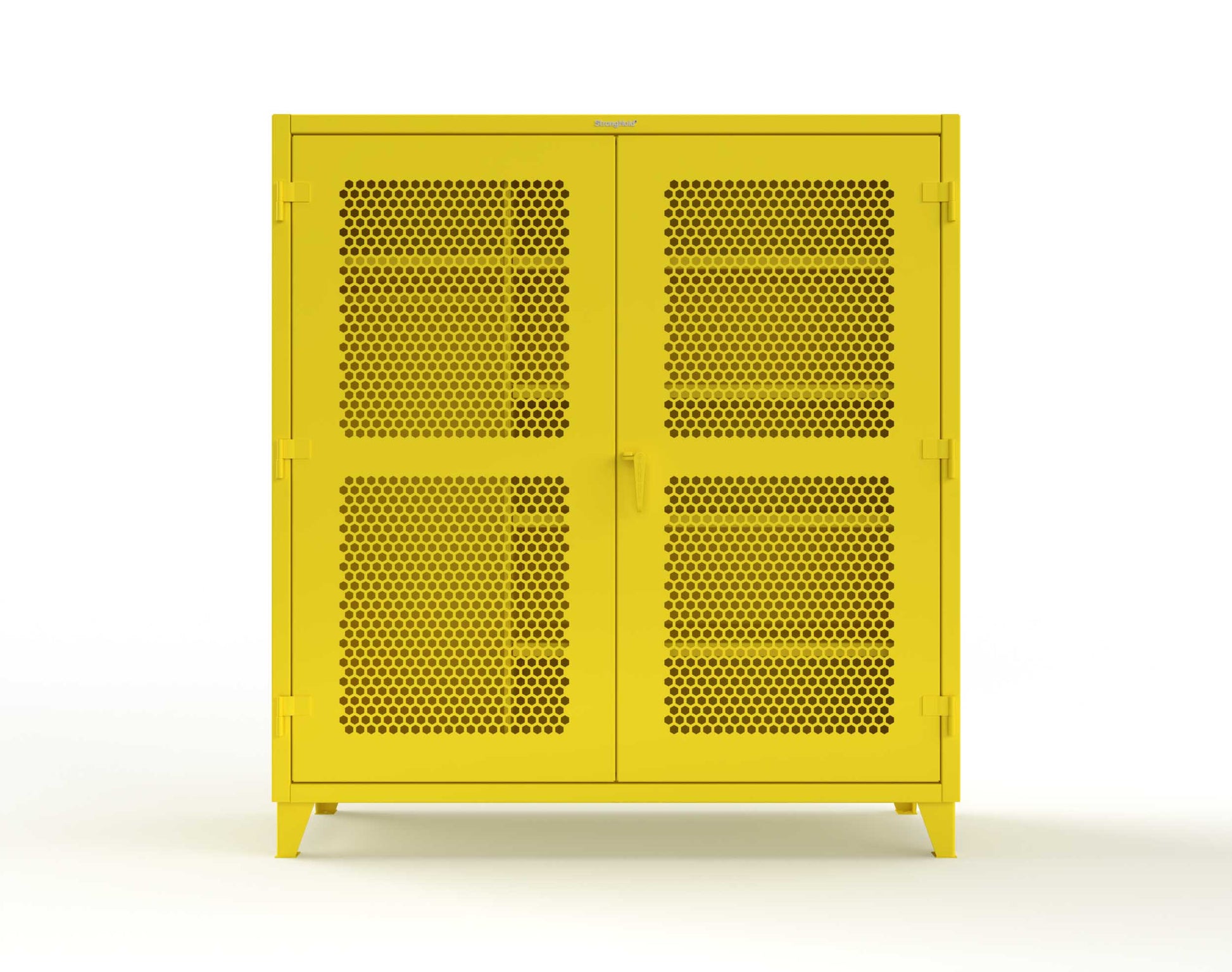 Extreme Duty 12 GA Ventilated (Hex) Uniform Cabinet with 5 Shelves - 72 In. W x 24 In. D x 78 In. H - 66-H-W-245-1021