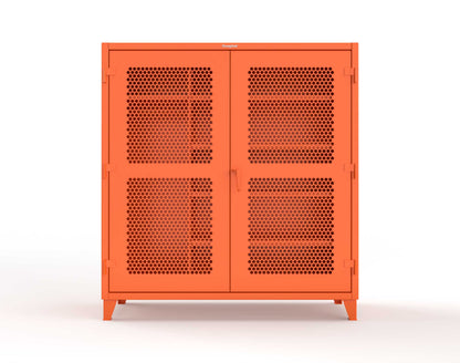 Extreme Duty 12 GA Ventilated (Hex) Uniform Cabinet with 5 Shelves - 72 In. W x 24 In. D x 78 In. H - 66-H-W-245-2009