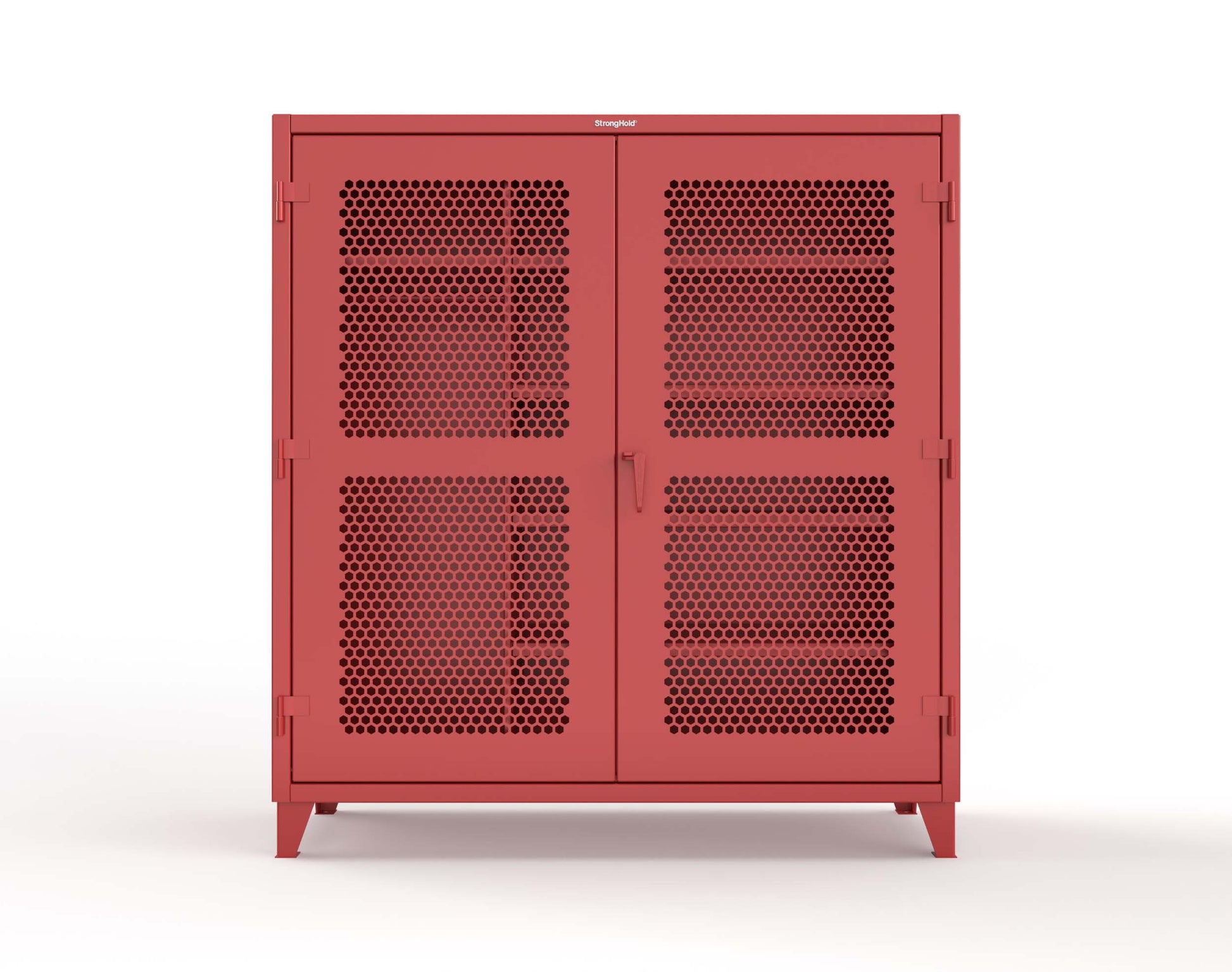 Extreme Duty 12 GA Ventilated (Hex) Uniform Cabinet with 5 Shelves - 72 In. W x 24 In. D x 78 In. H - 66-H-W-245-3001