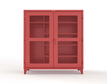 Extreme Duty 12 GA Ventilated (Hex) Uniform Cabinet with 5 Shelves - 72 In. W x 24 In. D x 78 In. H - 66-H-W-245-3001
