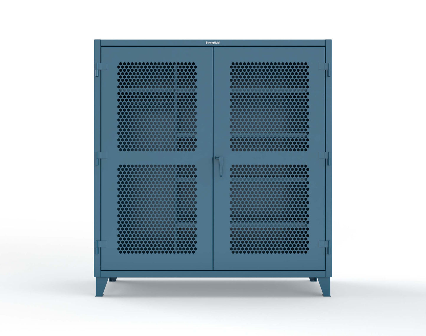 Extreme Duty 12 GA Ventilated (Hex) Uniform Cabinet with 5 Shelves - 72 In. W x 24 In. D x 78 In. H - 66-H-W-245-5001