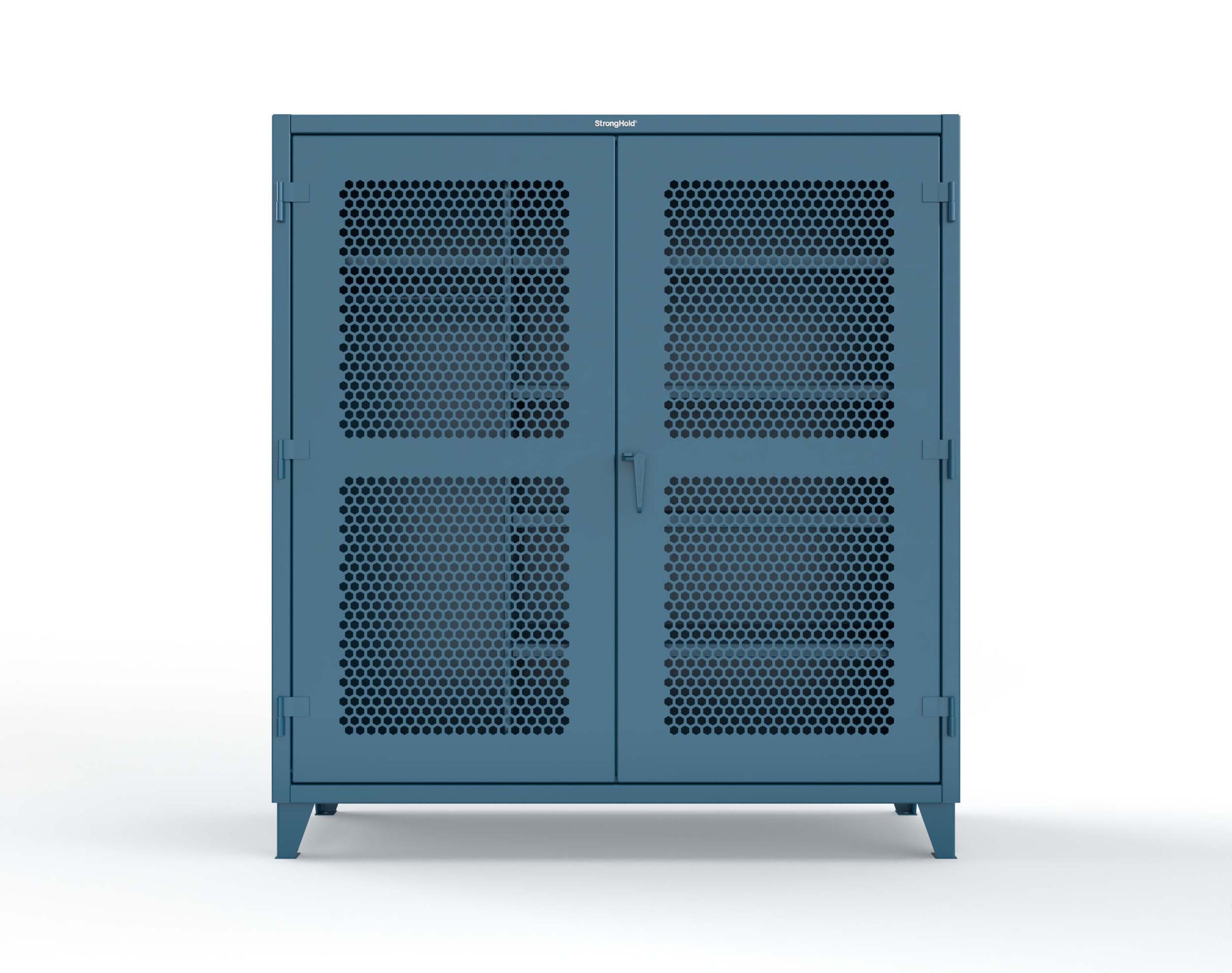 Extreme Duty 12 GA Ventilated (Hex) Uniform Cabinet with 5 Shelves - 72 In. W x 24 In. D x 78 In. H - 66-H-W-245-5001