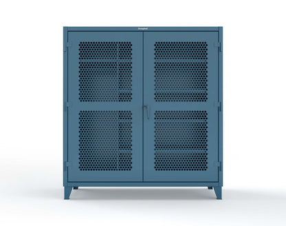 Extreme Duty 12 GA Ventilated (Hex) Uniform Cabinet with 5 Shelves - 72 In. W x 24 In. D x 78 In. H - 66-H-W-245-5001
