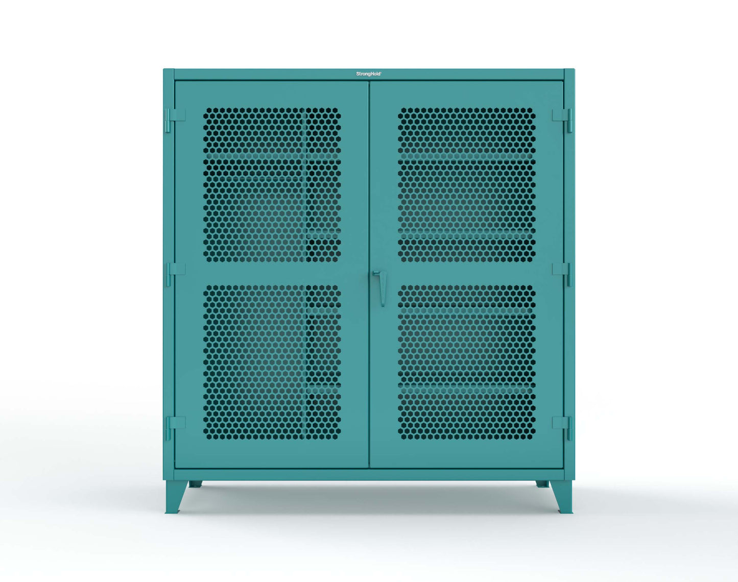Extreme Duty 12 GA Ventilated (Hex) Uniform Cabinet with 5 Shelves - 72 In. W x 24 In. D x 78 In. H - 66-H-W-245-5021