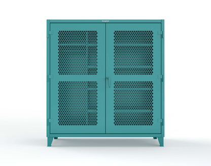 Extreme Duty 12 GA Ventilated (Hex) Uniform Cabinet with 5 Shelves - 72 In. W x 24 In. D x 78 In. H - 66-H-W-245-5021