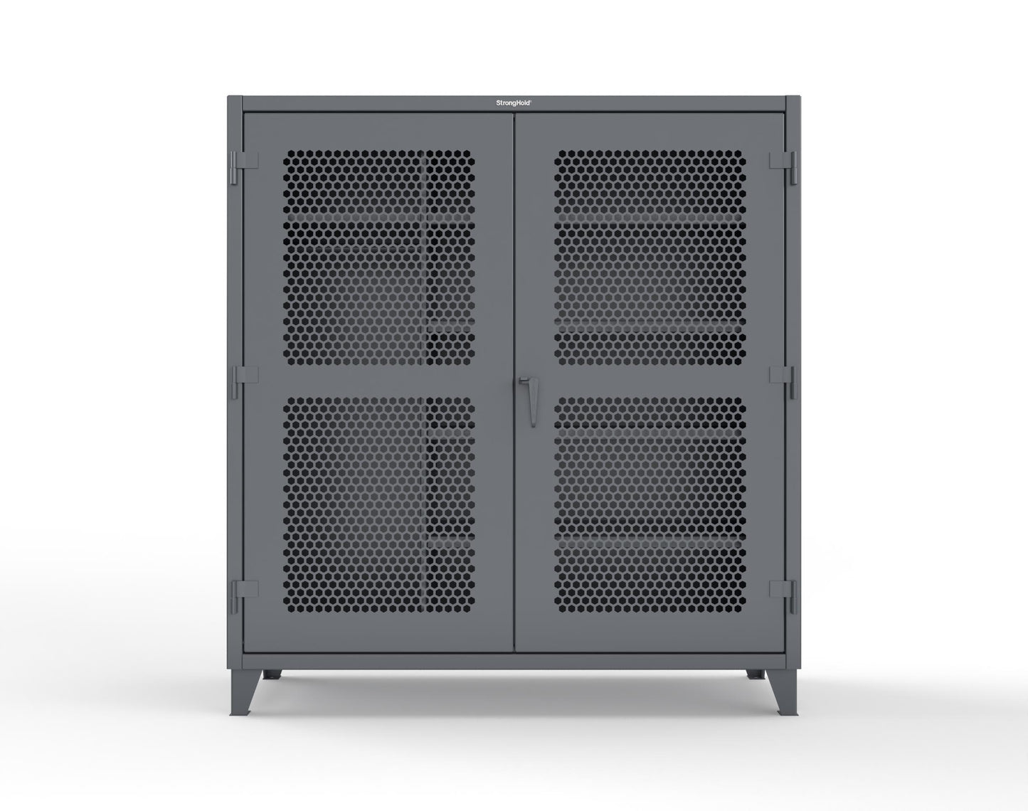 Extreme Duty 12 GA Ventilated (Hex) Uniform Cabinet with 5 Shelves - 72 In. W x 24 In. D x 78 In. H - 66-H-W-245-7024