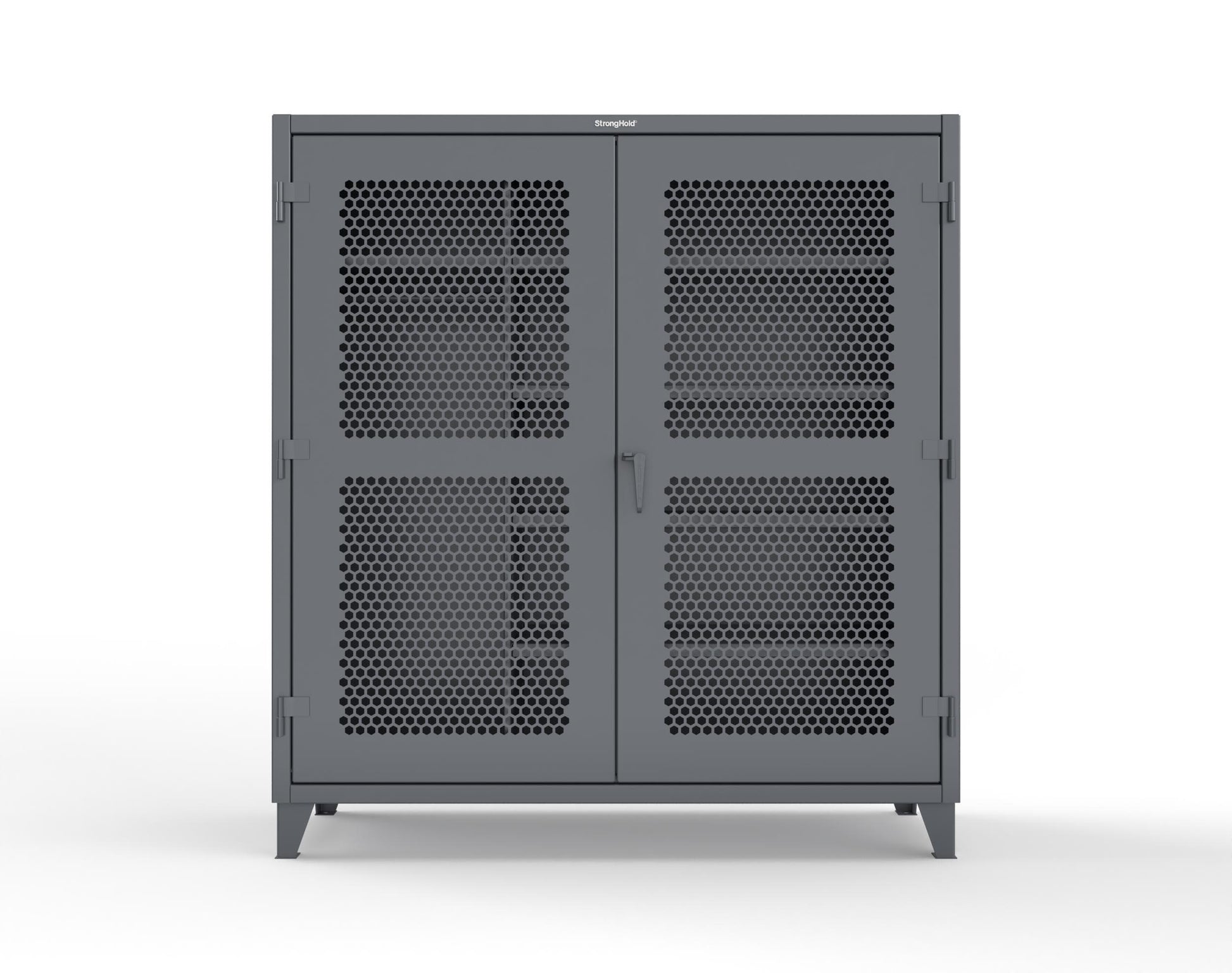 Extreme Duty 12 GA Ventilated (Hex) Uniform Cabinet with 5 Shelves - 72 In. W x 24 In. D x 78 In. H - 66-H-W-245-7024