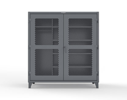 Extreme Duty 12 GA Ventilated (Hex) Uniform Cabinet with 5 Shelves - 72 In. W x 24 In. D x 78 In. H - 66-H-W-245-7024