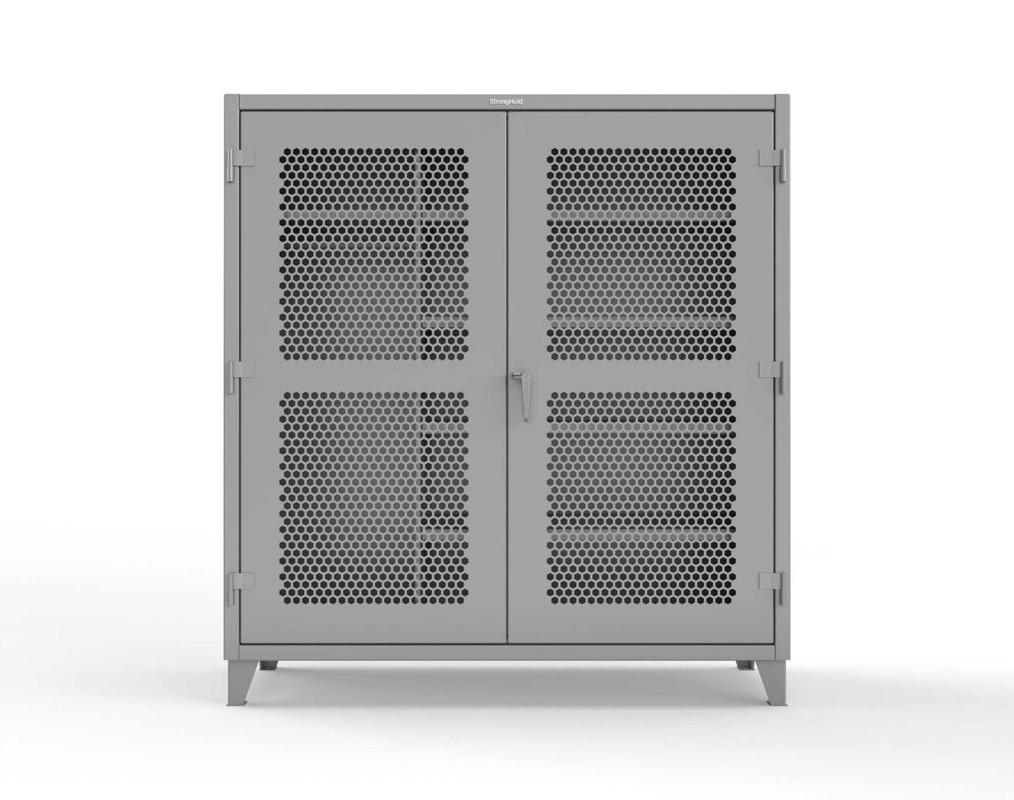 Extreme Duty 12 GA Ventilated (Hex) Uniform Cabinet with 5 Shelves - 72 In. W x 24 In. D x 78 In. H - 66-H-W-245-7037