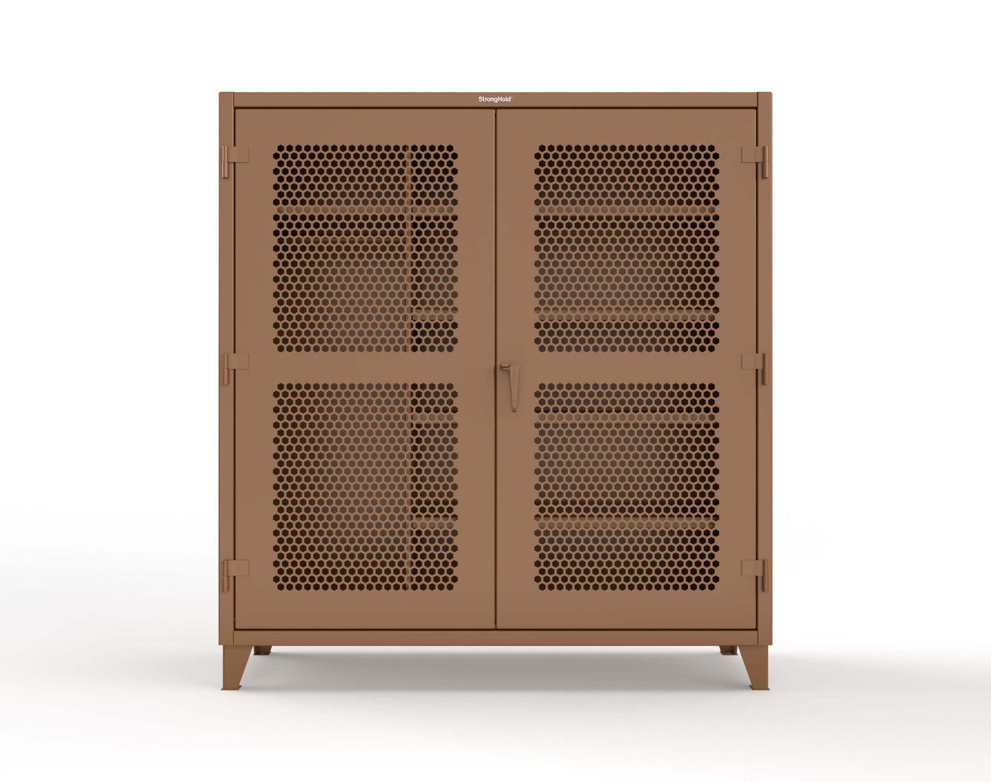 Extreme Duty 12 GA Ventilated (Hex) Uniform Cabinet with 5 Shelves - 72 In. W x 24 In. D x 78 In. H - 66-H-W-245-8008