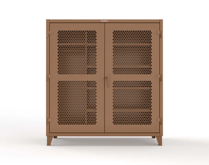 Extreme Duty 12 GA Ventilated (Hex) Uniform Cabinet with 5 Shelves - 72 In. W x 24 In. D x 78 In. H - 66-H-W-245-8008