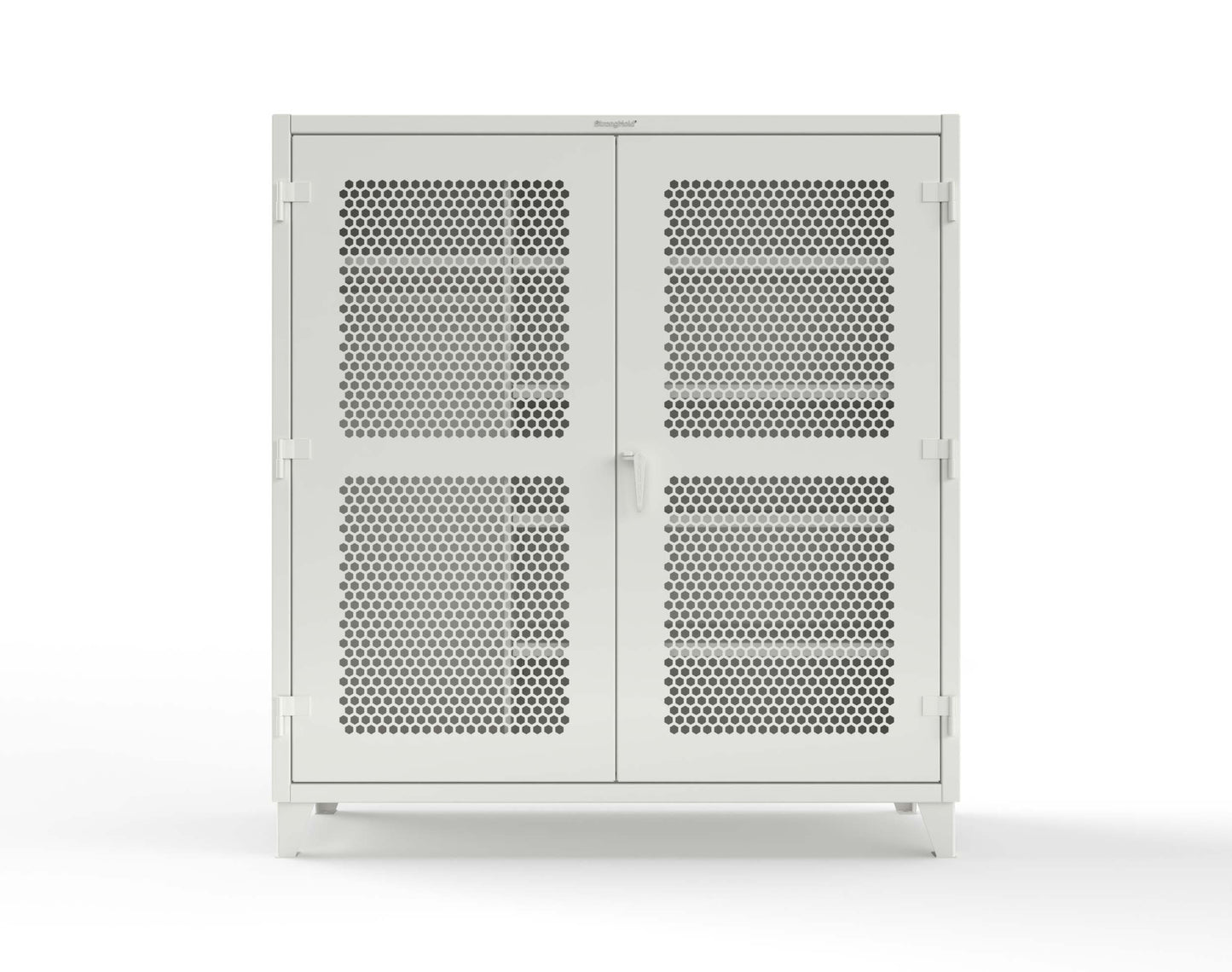 Extreme Duty 12 GA Ventilated (Hex) Uniform Cabinet with 5 Shelves - 72 In. W x 24 In. D x 78 In. H - 66-H-W-245-9003