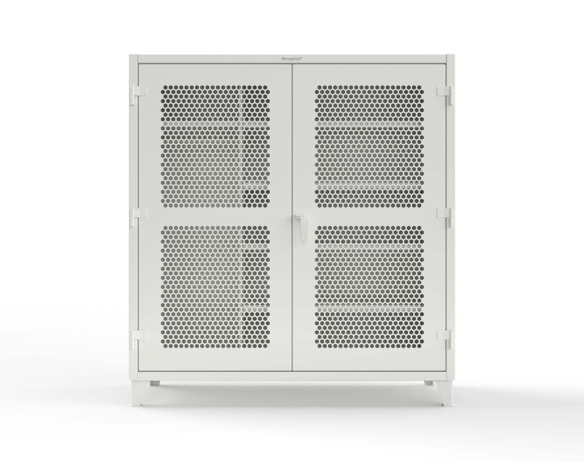 Extreme Duty 12 GA Ventilated (Hex) Uniform Cabinet with 5 Shelves - 72 In. W x 24 In. D x 78 In. H - 66-H-W-245-9003