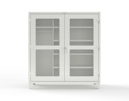 Extreme Duty 12 GA Ventilated (Hex) Uniform Cabinet with 5 Shelves - 72 In. W x 24 In. D x 78 In. H - 66-H-W-245-9003