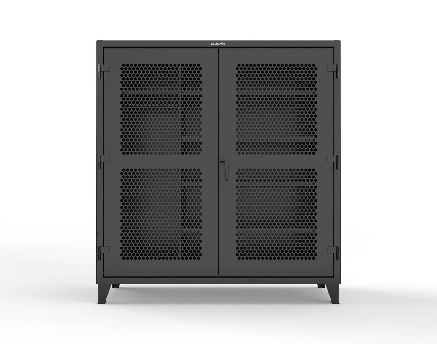 Extreme Duty 12 GA Ventilated (Hex) Uniform Cabinet with 5 Shelves - 72 In. W x 24 In. D x 78 In. H - 66-H-W-245-9005