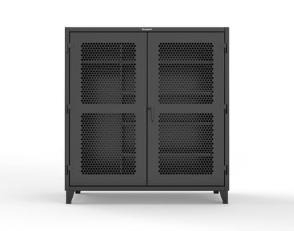 Extreme Duty 12 GA Ventilated (Hex) Uniform Cabinet with 5 Shelves - 72 In. W x 24 In. D x 78 In. H - 66-H-W-245-9005