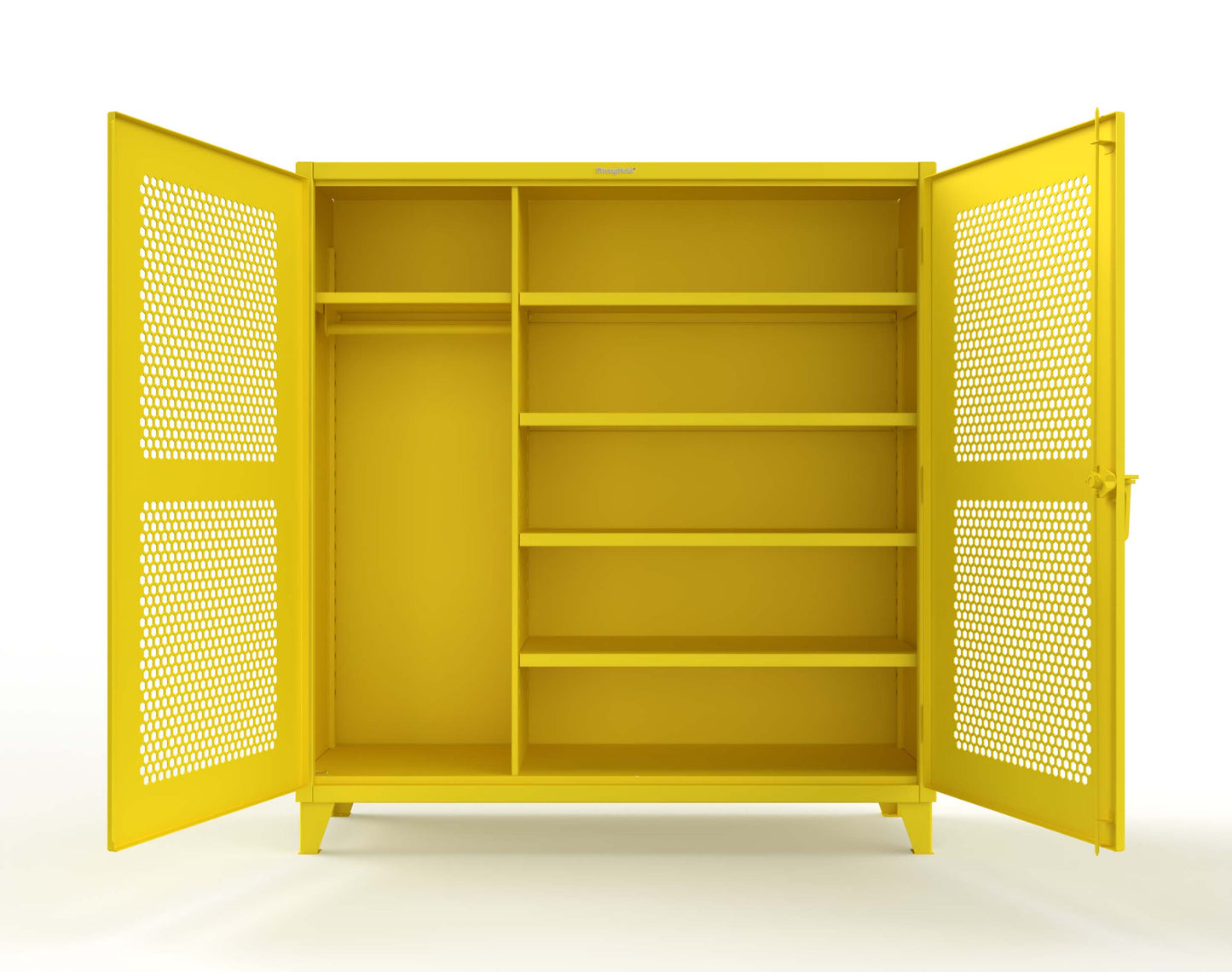 Extreme Duty 12 GA Ventilated (Hex) Uniform Cabinet with 5 Shelves - 72 In. W x 24 In. D x 78 In. H - 66-H-W-245-1021