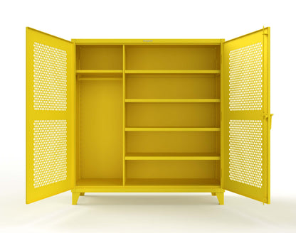 Extreme Duty 12 GA Ventilated (Hex) Uniform Cabinet with 5 Shelves - 72 In. W x 24 In. D x 78 In. H - 66-H-W-245-1021