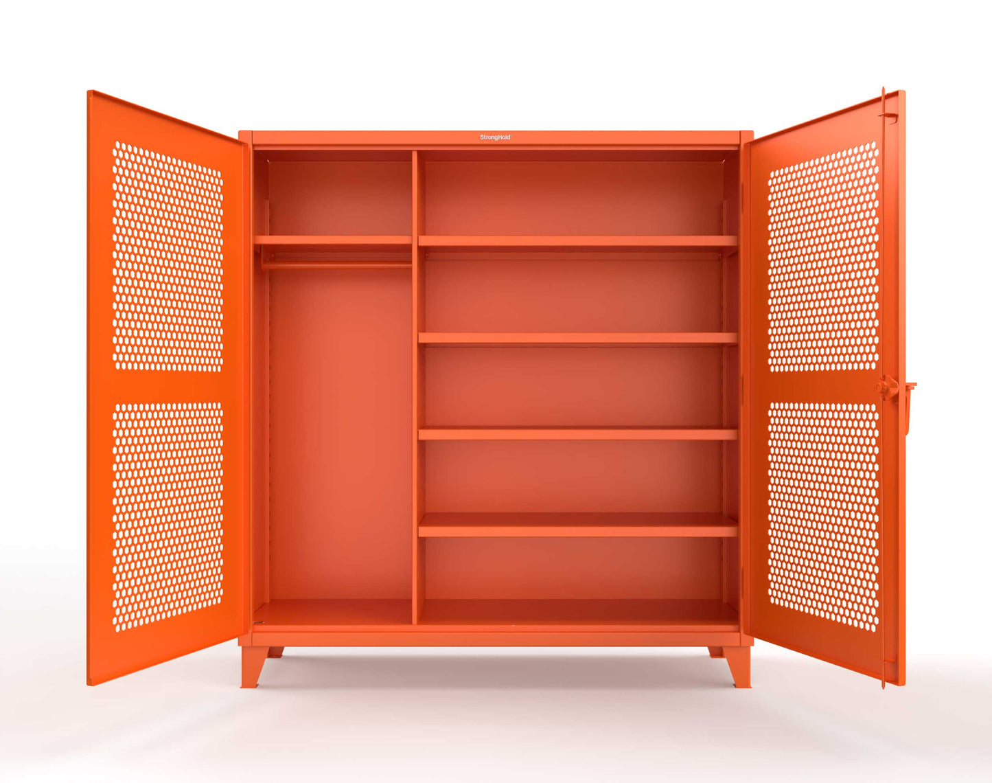Extreme Duty 12 GA Ventilated (Hex) Uniform Cabinet with 5 Shelves - 72 In. W x 24 In. D x 78 In. H - 66-H-W-245-2009