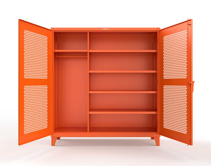 Extreme Duty 12 GA Ventilated (Hex) Uniform Cabinet with 5 Shelves - 72 In. W x 24 In. D x 78 In. H - 66-H-W-245-2009
