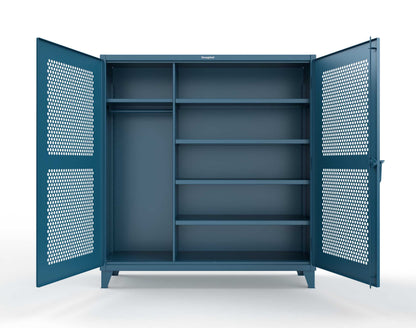 Extreme Duty 12 GA Ventilated (Hex) Uniform Cabinet with 5 Shelves - 72 In. W x 24 In. D x 78 In. H - 66-H-W-245-5001