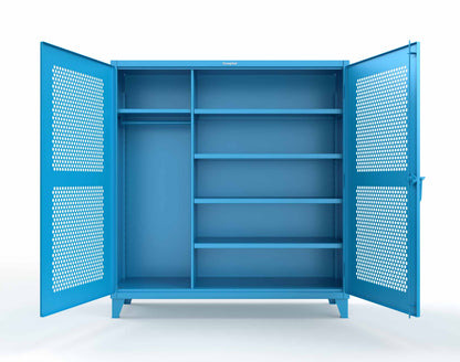 Extreme Duty 12 GA Ventilated (Hex) Uniform Cabinet with 5 Shelves - 72 In. W x 24 In. D x 78 In. H - 66-H-W-245-5012