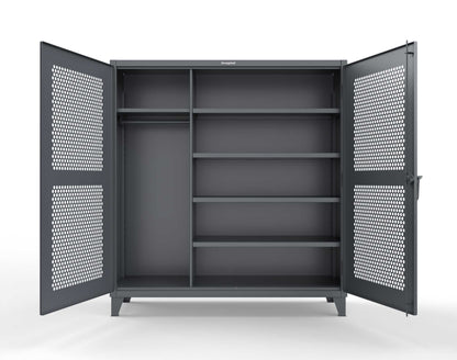 Extreme Duty 12 GA Ventilated (Hex) Uniform Cabinet with 5 Shelves - 72 In. W x 24 In. D x 78 In. H - 66-H-W-245-7024