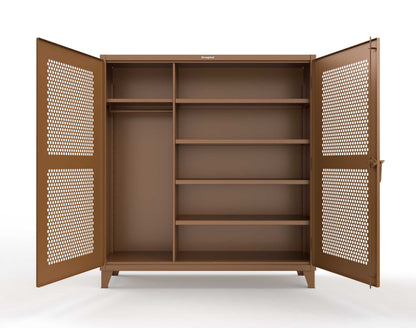 Extreme Duty 12 GA Ventilated (Hex) Uniform Cabinet with 5 Shelves - 72 In. W x 24 In. D x 78 In. H - 66-H-W-245-8008