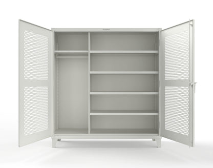 Extreme Duty 12 GA Ventilated (Hex) Uniform Cabinet with 5 Shelves - 72 In. W x 24 In. D x 78 In. H - 66-H-W-245-9003