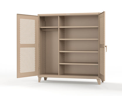 Extreme Duty 12 GA Ventilated (Hex) Uniform Cabinet with 5 Shelves - 72 In. W x 24 In. D x 78 In. H - 66-H-W-245-1019
