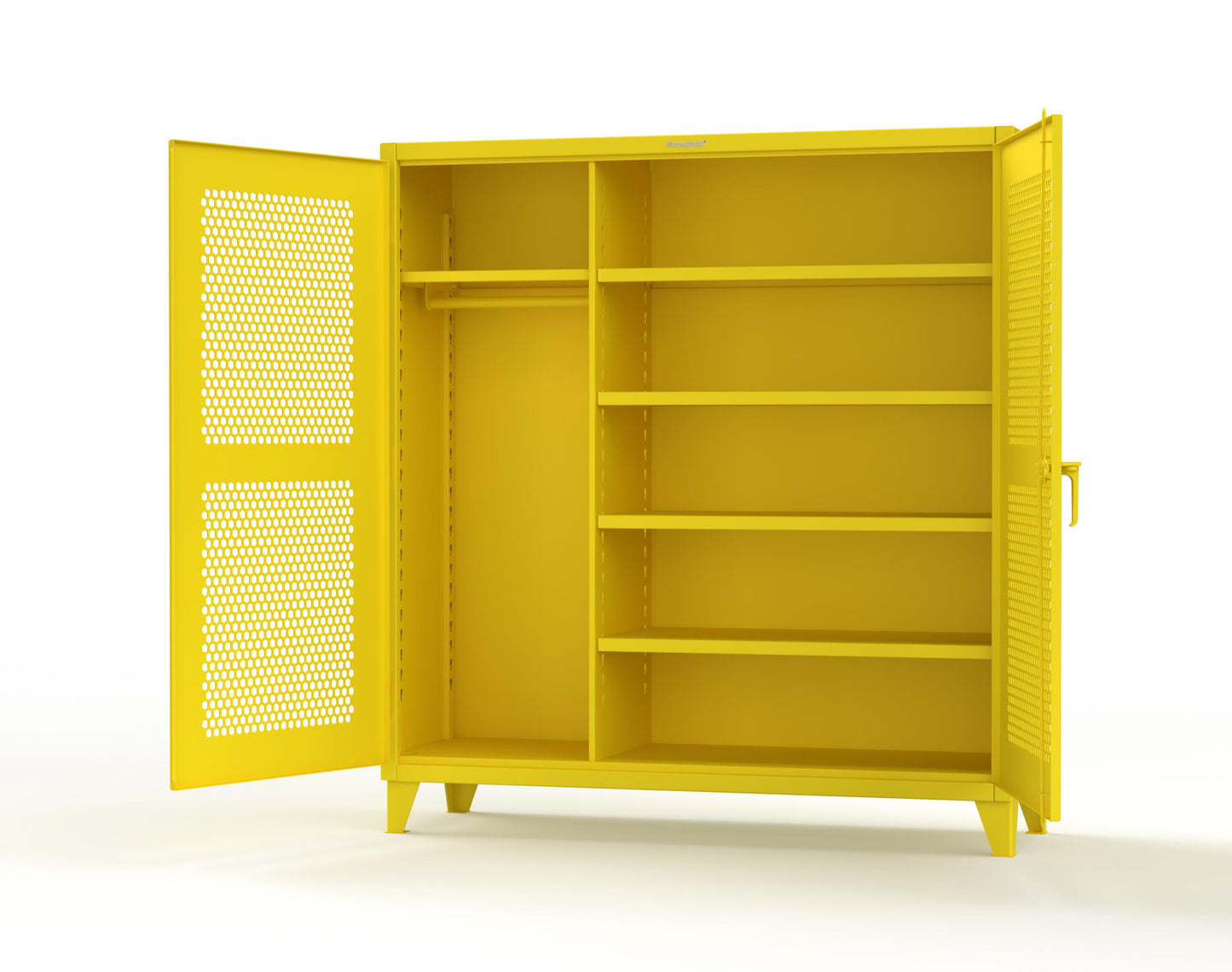 Extreme Duty 12 GA Ventilated (Hex) Uniform Cabinet with 5 Shelves - 72 In. W x 24 In. D x 78 In. H - 66-H-W-245-1021
