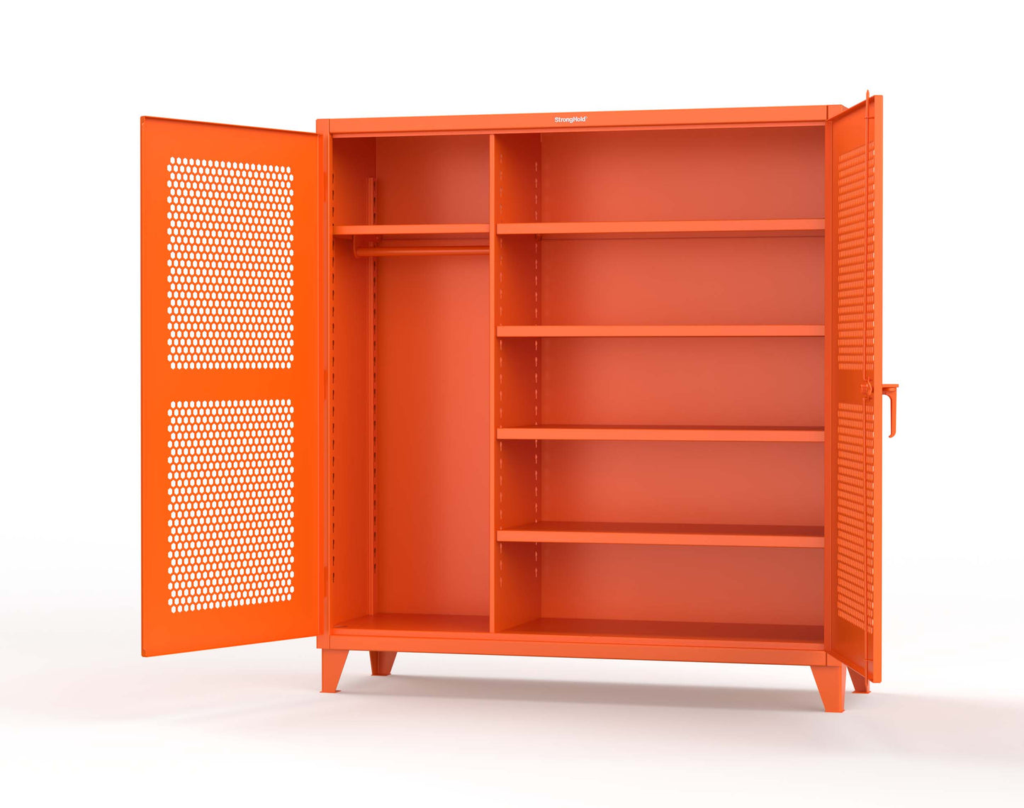 Extreme Duty 12 GA Ventilated (Hex) Uniform Cabinet with 5 Shelves - 72 In. W x 24 In. D x 78 In. H - 66-H-W-245-2009
