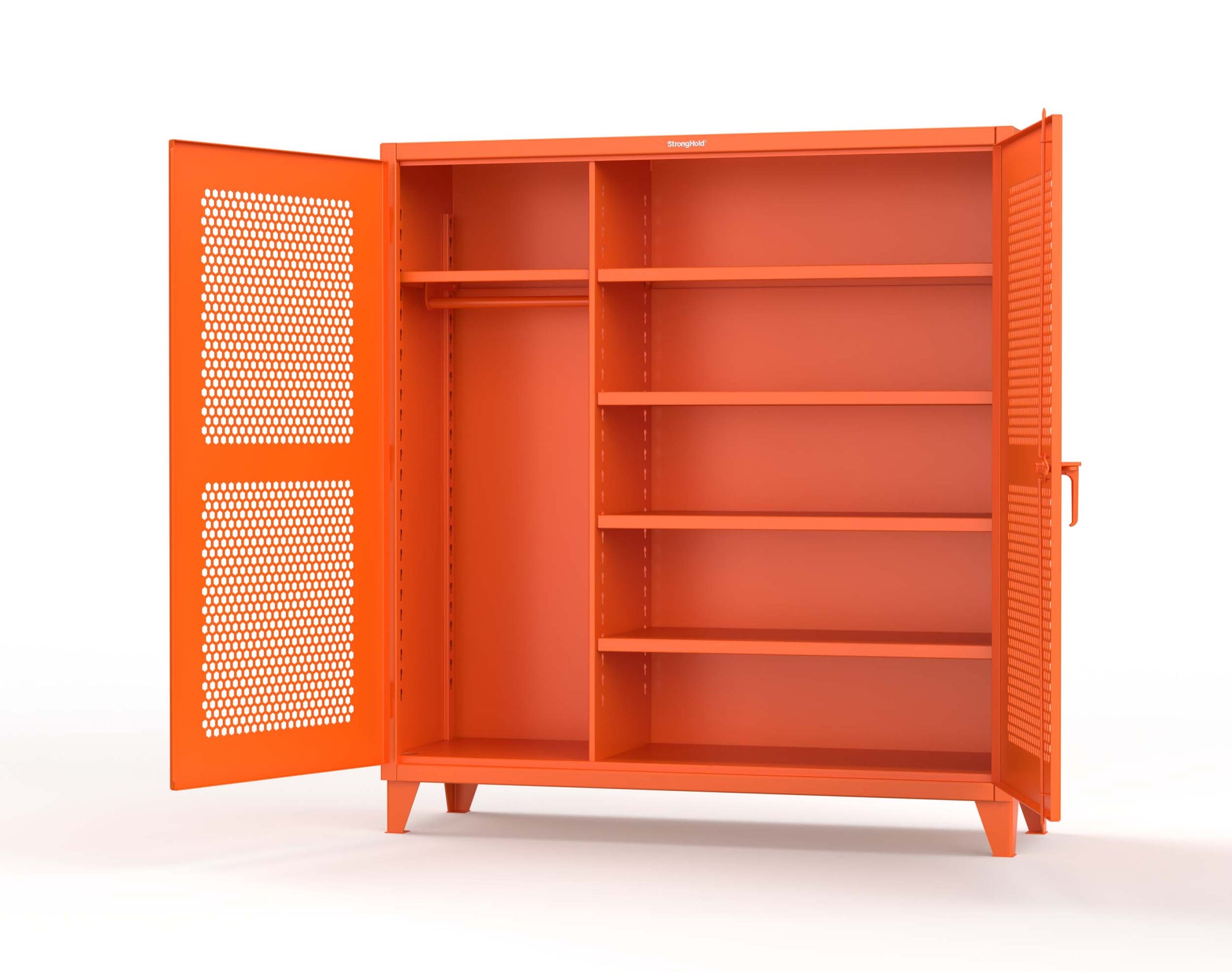 Extreme Duty 12 GA Ventilated (Hex) Uniform Cabinet with 5 Shelves - 72 In. W x 24 In. D x 78 In. H - 66-H-W-245-2009