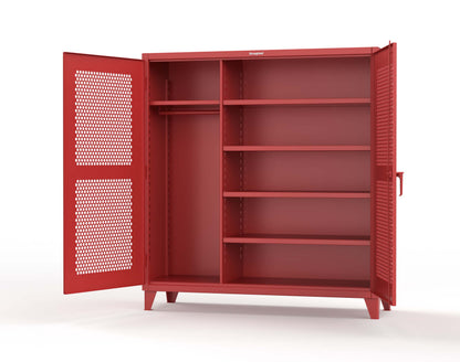 Extreme Duty 12 GA Ventilated (Hex) Uniform Cabinet with 5 Shelves - 72 In. W x 24 In. D x 78 In. H - 66-H-W-245-3001