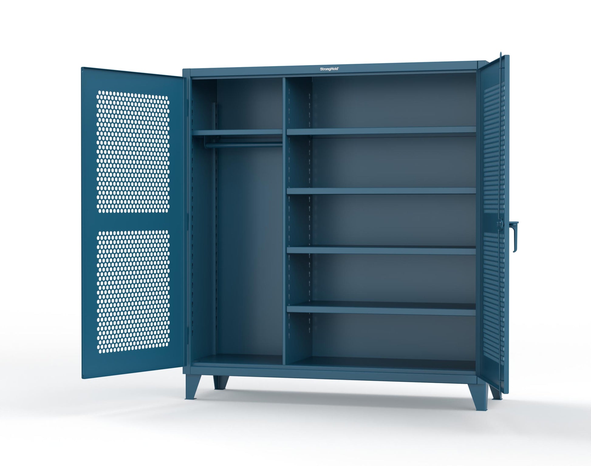 Extreme Duty 12 GA Ventilated (Hex) Uniform Cabinet with 5 Shelves - 72 In. W x 24 In. D x 78 In. H - 66-H-W-245-5001
