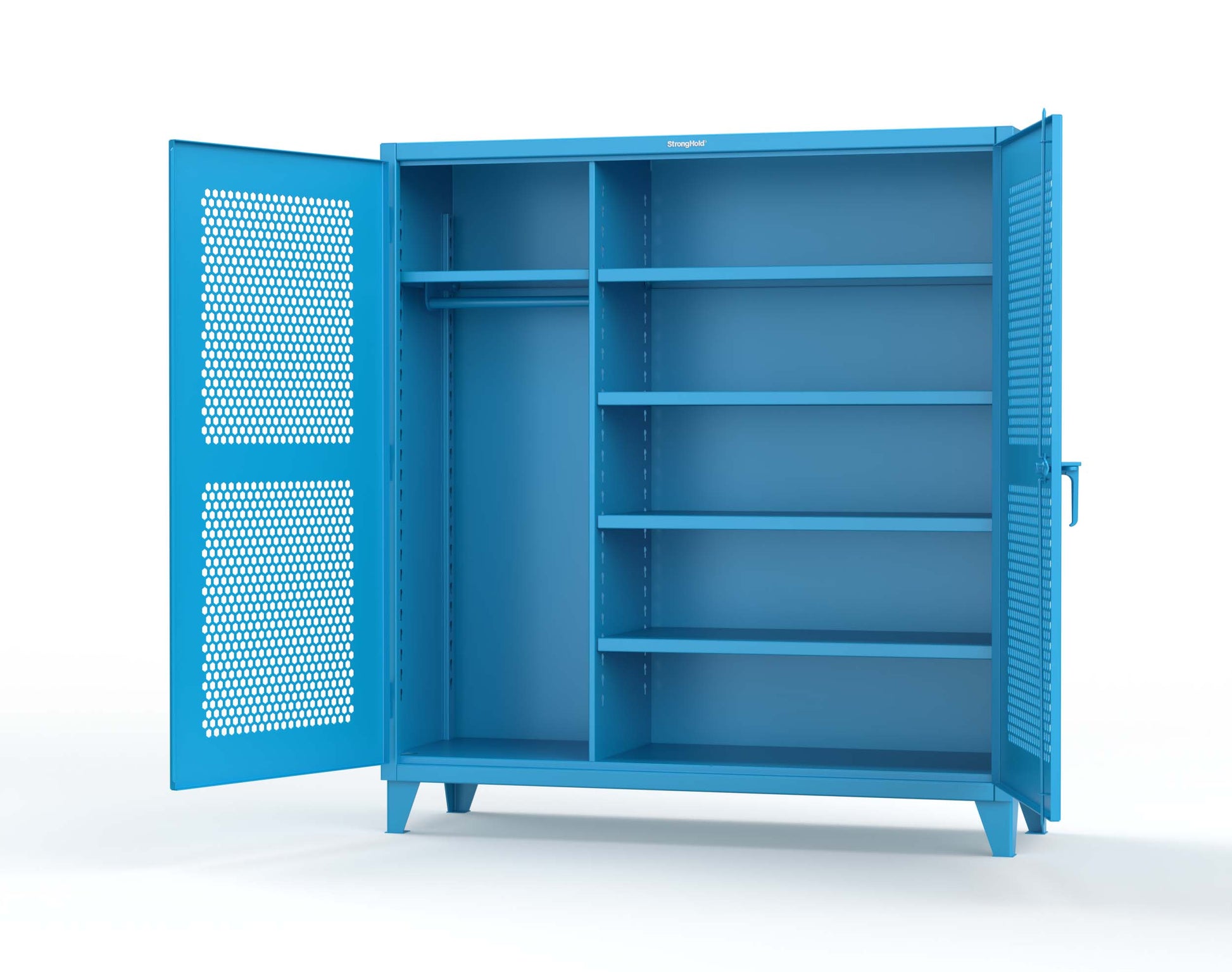 Extreme Duty 12 GA Ventilated (Hex) Uniform Cabinet with 5 Shelves - 72 In. W x 24 In. D x 78 In. H - 66-H-W-245-5012